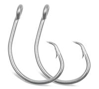 Stainless Steel Tuna Circle Hooks, 30pcs 3X Strong Saltwater Hooks Ultra Sharp for Tuna Marlin Swordfish Sharks, Size 5/0-10/0