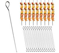 Stainless Steel Turkey Trussing Kit, 30 Piece Metal BBQ Skewers Set 15cm, Meat Needles, Cocktail Picks, Reusable Cooking Tools