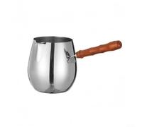 Stainless Steel Turkish Coffee Pot with Wooden Handle Designed for Precision Pouring of Thick Liquids Like Melted Chocolate and Viscous Cooking Sauces (300ML)