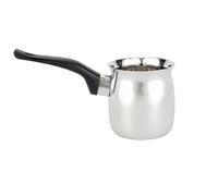Stainless Steel Turkish Tea Coffee Brewing Warmer Pot with Heat-Resistant Handle, Silver Jug, Melting Pot, Greek Briki, Continental Percolator Pot, preparing Ibrik and Arabic Coffee (24oz)