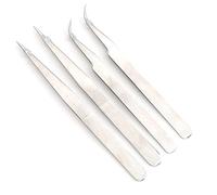 Stainless Steel Tweezer Set Straight Curved Anti Static Tweezers Precision Electronic Components Extraction Tool Durable 4PCS