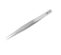 Stainless Steel Tweezers, Anti-Static Fine-Tip Tool for Electronics Repair and Circuit Board Maintenance, 14 cm(SS-12)