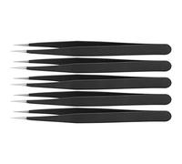 Stainless Steel Tweezers Antistatic Nipper Picking Tool Sewing Accessories Black for Various Uses (Straight Tweezers)