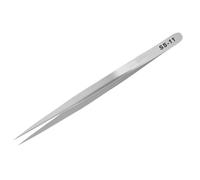Stainless Steel Tweezers for Electronics Repair, Anti-Static Fine-Tip Elbow Design, 14 cm SS-11 & 13.5 cm SS-12 Options, 1-Piece(SS-11)