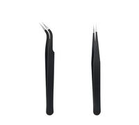 Stainless Steel Tweezers Kit - 2Pcs Eyelash Extension Tweezers, Straight and Curved Tip, for DIY, Nail Art, Craft, Eyelash Extensions