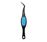 Stainless Steel Tweezers Soft-Grip Precision Tweezers Crossing Lock Curved Tweezers Pointed Tip Tweezers Nail Salon Jewelry Tool,Blue + Black Iron Attractive Processed