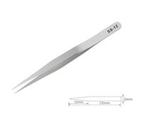 Stainless Steel Tweezers with Fine Tip for Precision Repair, Anti-Static and Anti-Magnetic, High Hardness for Digital Tools, Circuit Board, Small Parts Handling (Size: SS-11)