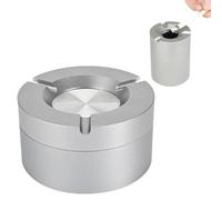 Stainless Steel Twist-Lock Ashtray, Portable Car Ashtray Stainless Steel Ashtrays for Outside, Outside Ashtrays for Cigarettes, Left and Right Opening, For Home, Desktop, Living Room (style A)
