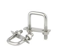Stainless Steel U Bolt 304 Stainless Steel Square Clamp U Bolt Right Angle U Screw U Clamp Nuts Plate Baffles U Bolt Set(M6x30x95 2sets)