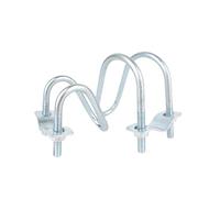 Stainless steel U-bolt, Stainless Pipe Clip M8 Galvanized Double U-Bolt Cross Connector Scaffold. Multiple Sizes(42x42mm)
