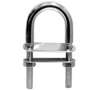 stainless steel u bolt with two counter plates - M8x52 - A4 (marine grade) Stainless - 2 pack