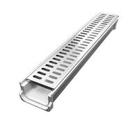 Stainless Steel U-Shaped Drainage Trench System with Removable Cover - 100x20x10cm Silver-A for Commercial Kitchen Floor Drainage & Efficient Water Flow Management