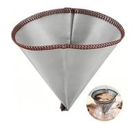 Stainless Steel Ultra Fine Mesh Coffee Filter, Reusable Permanent Cone Filter for Pour Over Coffee Makers 6/8/11 Cup, Chemex Compatible, Tea Infuser, Fruit Infuser & Iced Coffee