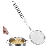 Stainless Steel Ultrafine Mesh Oil Skimmer Strainer, Fine Mesh Strainer Skimmer Spoon Soup Residue Oil Strainers Colander Spoon with Long Handle for Skimming Cooking Frying Grease Gravy and Foam