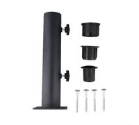 Stainless Steel Umbrella Base Black Finish Includes PVC Reducer Sleeves (32mm 38mm 48mm) Secure Knob Garden Umbrella Support Stand for Patio and Outdoor Use
