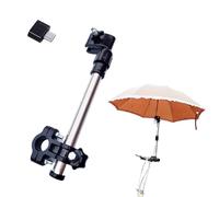 Stainless Steel Umbrella Holding Mount, 180° Adjustable Umbrella Holder, Umbrella Universal Clamp for Golf Cart, Beach Chair, Stroller, Bleacher, Patio, Fishing Type-C Convertor