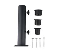 Stainless Steel Umbrella Support Pole 32/38/48mm with Base for Patio Umbrella - Heavy-Duty Design Compatible with Stone Wood and Metal Bases - Black Finish
