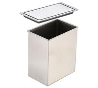 Stainless Steel Under-Counter Trash Can with Concealed Lid Square Bin for Kitchen Restaurant Office Waste Chute Space-Saving Design Big B