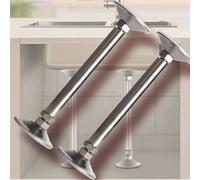 Stainless Steel Undermount Sink Brackets, Stainless Steel Sink Support Legs Adjustable Height No Drill Repair Kit Multiple Sizes(2*Height 61 76cm(24" 30"))