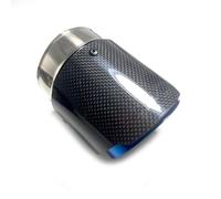 Stainless Steel Universal Car Styling Exhaust System Blue Glossy Carbon Fiber Exhaust Pipe Tailpipe For M2 M3 M4 1Piece(60MM IN 76MM OUT)