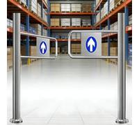 Stainless Steel Universal Safety Gate for Supermarkets,Automatic Rebound Swing Gate,Stainless Steel Entrance Swing Door,1-Way Manual 90° Open Pedestrian Gate,Pedestrian Access Fence(200cm/78.7in)
