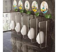 Stainless Steel Urinal Screen Privacy Partition - Wall-Mounted Men’s Urinal Divider, 3-Piece Set for Enhanced Hygiene & Protection in Restrooms
