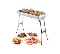 (Stainless Steel) Uten Portable Barbecue Grill,Stainless Steel Large Foldable BBQ Grill with Handles,Charcoal Grill for Outdoor Cooking Camping Hiking Picnics Beach