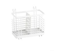 Stainless Steel Utensil Holder for Kitchen Counter Worktop - Large Capacity 30-Utensil Organizer with Dual Compartment Ventilated Blueprint Rust-Resistant 304 Steel Brown or White(White Large)