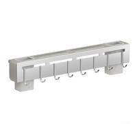 Stainless Steel Utensil Holder Wall Mount No Drill No Drill Kitchen Utensil Rack Silver Stainless Steel Wall Mount Chopstick Holder With Hooks Stainless 50cm Stainless Steel Utensil Organizer No