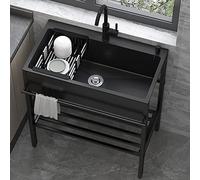 Stainless Steel Utility Sink for Washing, Single Bowl Catering Commercial Restaurant Kitchen Sink Set with Tap, Utility Sink for Garage, Restaurant, Kitchen, Laundry Room, Outdoor…