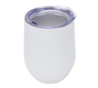 Stainless Steel Vacuum Insulated Cups High Strength Double Wall U Shaped Eggshell 12oz Capacity (White)