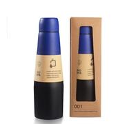 Stainless Steel Vacuum Insulated Water Bottle Tumbler, 532ml/18oz Leak-Proof Thermos Mug for Gym Camping Travel Work School, Hot & Cold Double Wall Metal Flask (Blue and Black)