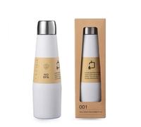 Stainless Steel Vacuum Insulated Water Bottle Tumbler, 532ml/18oz Leak-Proof Thermos Mug for Gym Camping Travel Work School, Hot & Cold Double Wall Metal Flask (White)