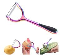 Stainless Steel Vegetable Peeler,Julian Y Peelers with Potato Eye Remover Non-Slip Handle for Apple Carrot Peelers-Kitchen Gadgets (Colorful, Serrated)