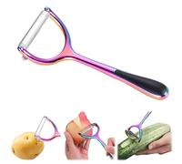 Stainless Steel Vegetable Peeler,Julian Y Peelers with Potato Eye Remover Non-Slip Handle for Apple Carrot Peelers-Kitchen Gadgets (Colorful, Flat)