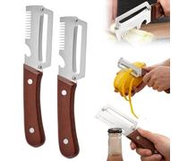 Stainless Steel Vegetable Peeler, Multi-Functional Veg Peeler with Julienne Blade, Ergonomic Fruit & Vegetable Slicer for Potato, Carrot, Apple and Cucumber Kitchen Tool (2PC)