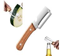 Stainless Steel Vegetable Peeler with Wooden Handle | Ergonomic Potato & Fruit Peeler for Carrot, Apple, Kiwi, Orange | Sharp Blade, Easy Grip Kitchen Tools