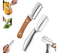 Stainless Steel Vegetable Peeler with Wooden Handle Ergonomic Potato Peeler & Fruit Slicer Sharp Blade for Carrot Apple Kiwi Easy Grip Kitchen Tool (Wooden Handle+Steel Handle)