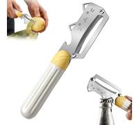 Stainless Steel Vegetable Peeler with Wooden Handle, Kitchen Sharp Easy Peeler, Multi-Functional Vegetable Peeler for Potato Carrot, Apple, Kiwi, Orange, Easy Grip Kitchen Tool