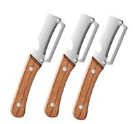 Stainless Steel Vegetable Peeler with Wooden Handle - Multi-Functional Vegetable Peeler for Kitchen, Stainless Steel Multifunctional Easy Peelers,Blade Kitchen Tool (3PC)