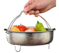 Stainless Steel Vegetable Steamer Basket, Stainless Steel Steam Basket Rack, Instant Cooker With Handle Pressure Cooker Rice Steamer, Metal Pan Steamer Insert For Veggie Seafood Cooking