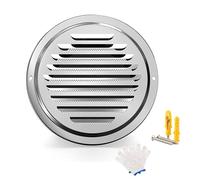 Stainless Steel Vent Cover Louver Exhaust Grille Cover Round Soffit Vents 2.4in-11.8in Suitable For Vent Places Such As Kitchen Bathroom Etc With Built-in Fly Screen(300mm/11.8in)