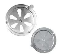 Stainless Steel Ventilation Rosette, 125 mm Circular Ventilation Cover, Adjustable, Lockable, Food Smoker Plate, Silver