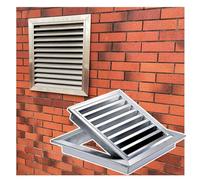 Stainless Steel Venting Panel Grille Cover, Flush Mounted Louvered Grill Lid with Push-Button Switch for Wall Mount, Commercial House Shed Attic Access Panels(14x14in/36x36cm)