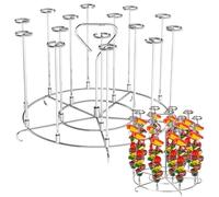 Stainless Steel Vertical Air Fryer Skewer Holder, 7.9x5.1" Easy to Clean Barbecue Skewer Stand for Home Kitchen, Barbecue Skewers (8qt)