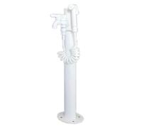 Stainless Steel Vertical Garden Water Column 37in Outdoor Antifreeze Faucet with Spray Gun Durable Hose Holder for Efficient Watering and Garden Use