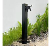 Stainless Steel Vertical Garden Water Column Freestanding Hose Stand with Lock Faucet Outdoor Antifreeze Water Dispenser for Irrigation