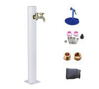 Stainless Steel Vertical Garden Water Column, Retro Freestanding Outdoor Antifreeze Faucet for Yard Hydration (White)
