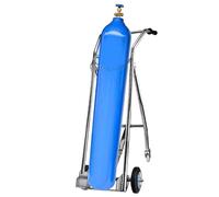 Stainless Steel Vertical Oxygen Cylinder Trolley, 4 Wheel Foldable Nitrogen Transportation Handcart, Indoor Ground Mobile Gas Tank Holder Holder(3 Pieces)