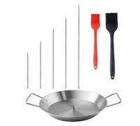 Stainless Steel Vertical Skewer Set, with Adjustable Spikes and Drip Pan for Grill or Oven, Heavy-Duty Food-Safe Rotisserie Stand(1)